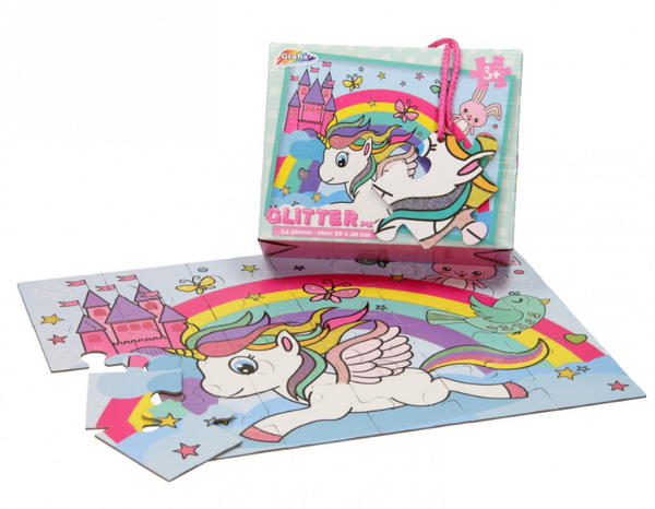 Glitter puzzel eenhoorn