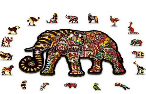 Wooden puzzle elephant 245st