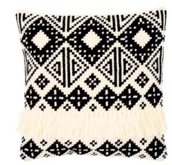 kruissteekkussen etnische print