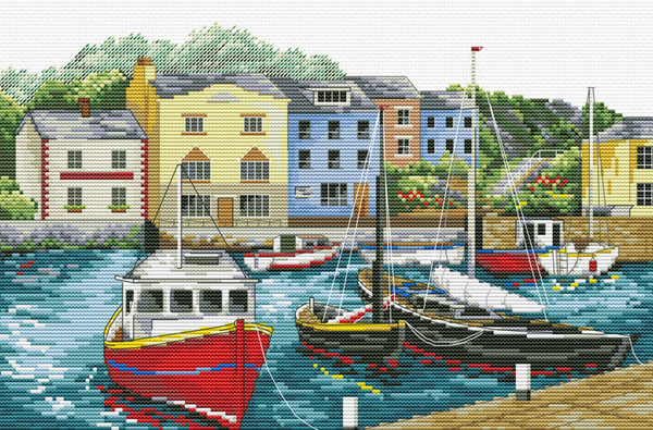 Borduurpakket Fishing village