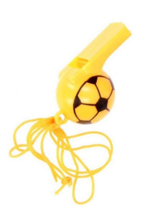 Voetbalfluitje geel