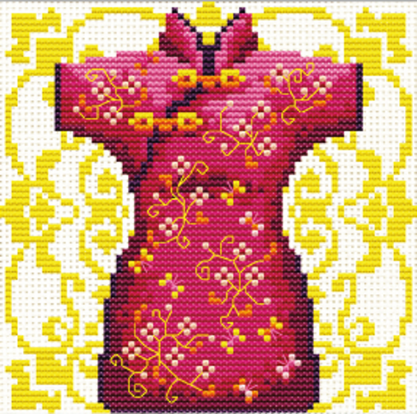 Borduurpakket Geisha red