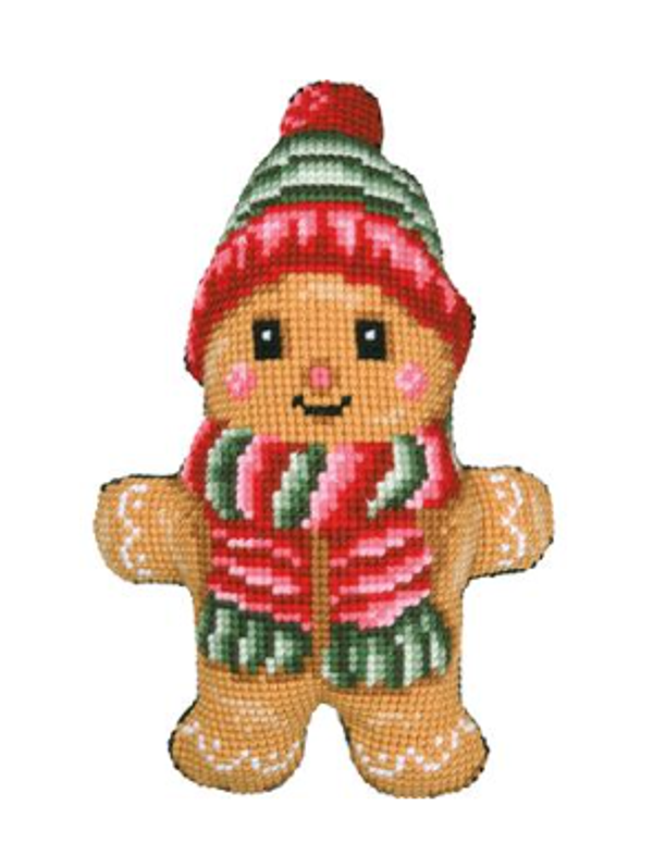 Kruissteekvormkussen met rug Gingerbread