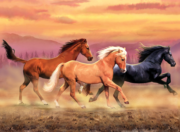 Schilderen op nummer paarden