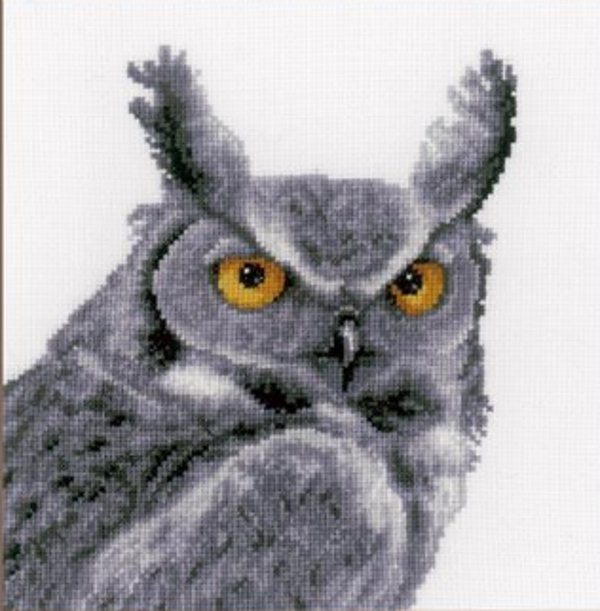 telpakket grijze uil