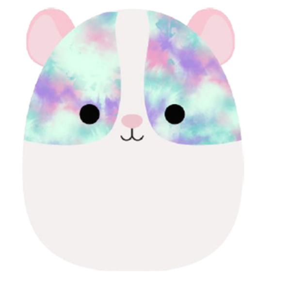 Sqk - Medium Plush 30 Cm Rhys - Guinea Pig W/Multicolored Eyepatches