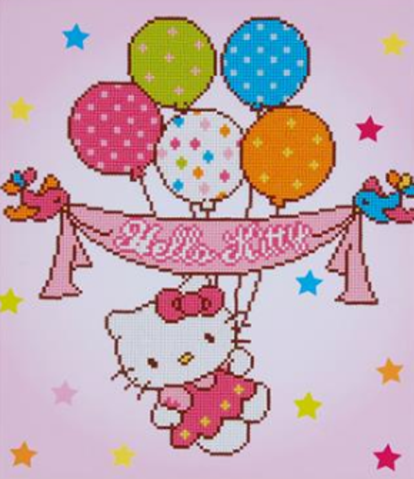 Hello kitty met ballonnen