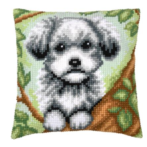 Kruissteekkussen kit Hond