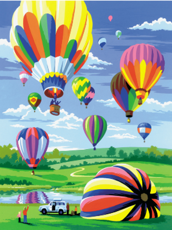 Schilderen op nummer hot air balloon