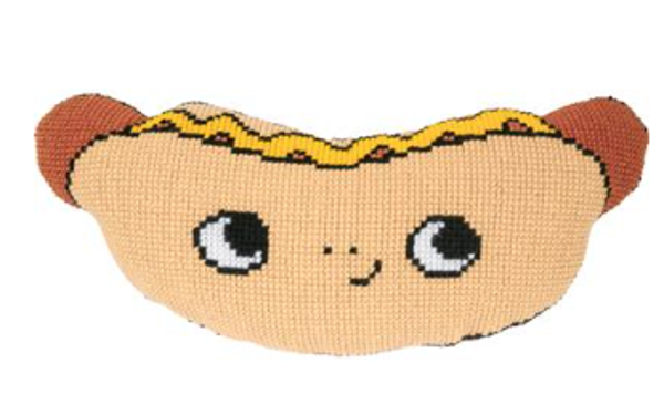 Kruissteekvormkussen kit met rug Eva M Hotdog