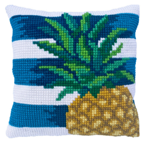 kruissteekkussen Pine lime