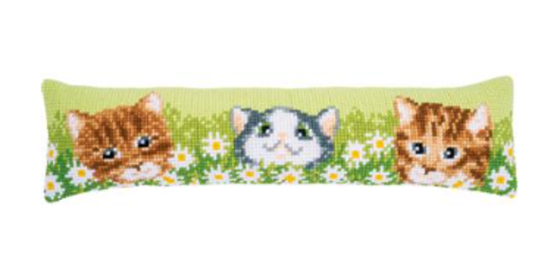 Kruissteektochtmat kit Katten tussen madeliefjes