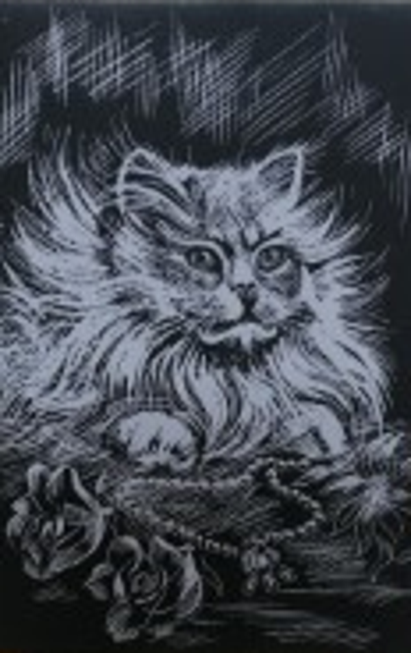 Scrap kat en bloemen