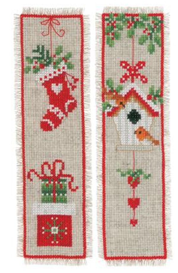 telpakket bladwijzers kerstmotiefjes