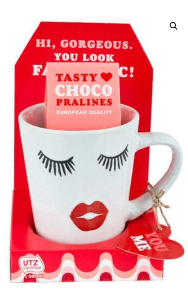 Verhaak mok met pralines Kiss