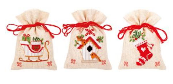 telpakket kruidenzakjes set van 3 kerstmotiefjes