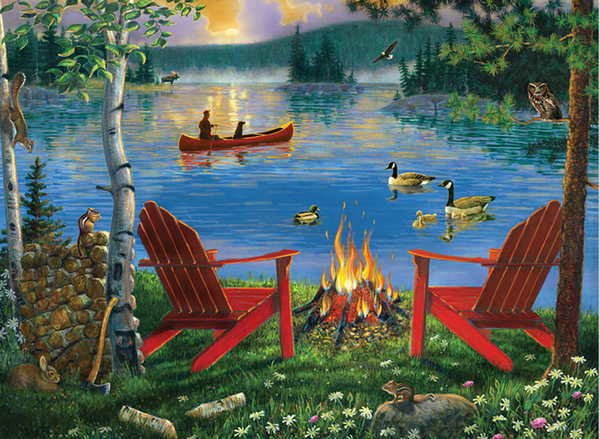 Schilderen op nummer Lakeside retreat