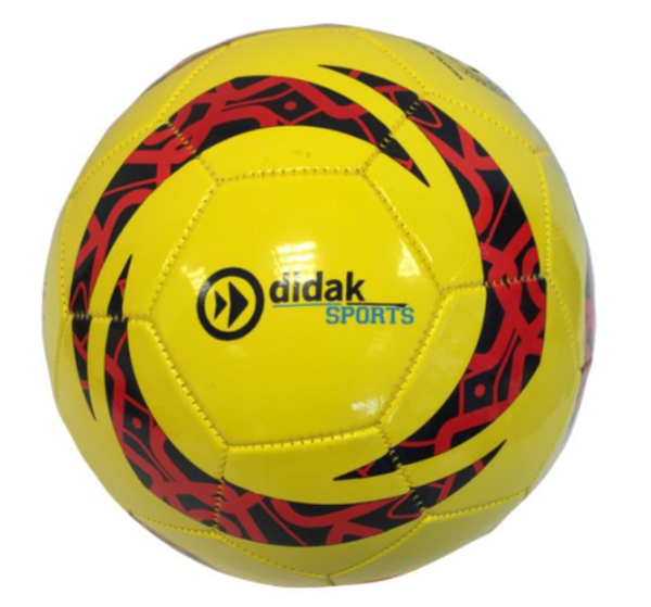 Voetbal leder maat 5 niet opgeblazen - rood/geel/zwart