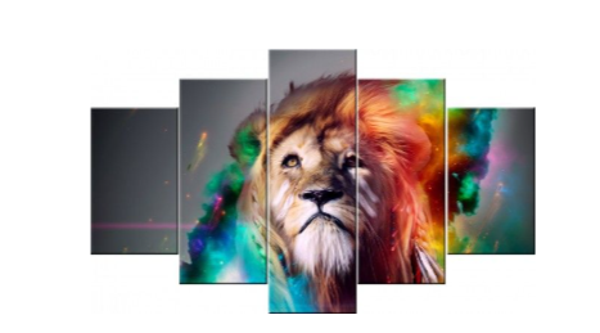 Diamond Painting Set 5 frame Lion 150x90cm