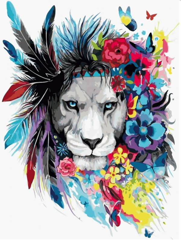 Schilderen op nummer leeuw