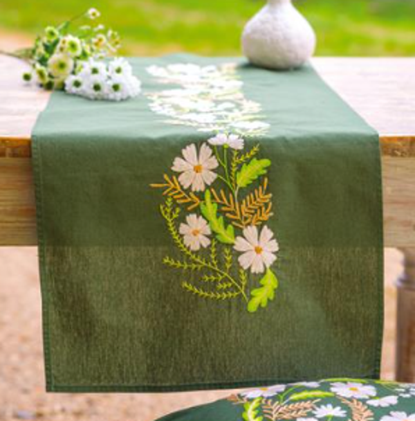 Loper kit Witte bloemen