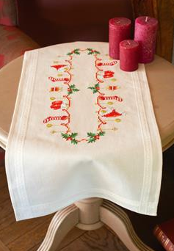 telpakket loper kerstmotiefjes