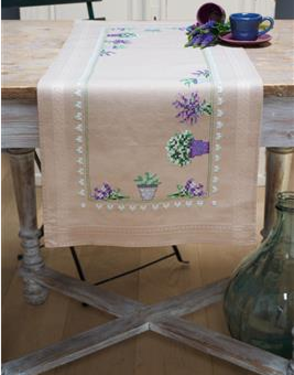 telpakket loper lavendel