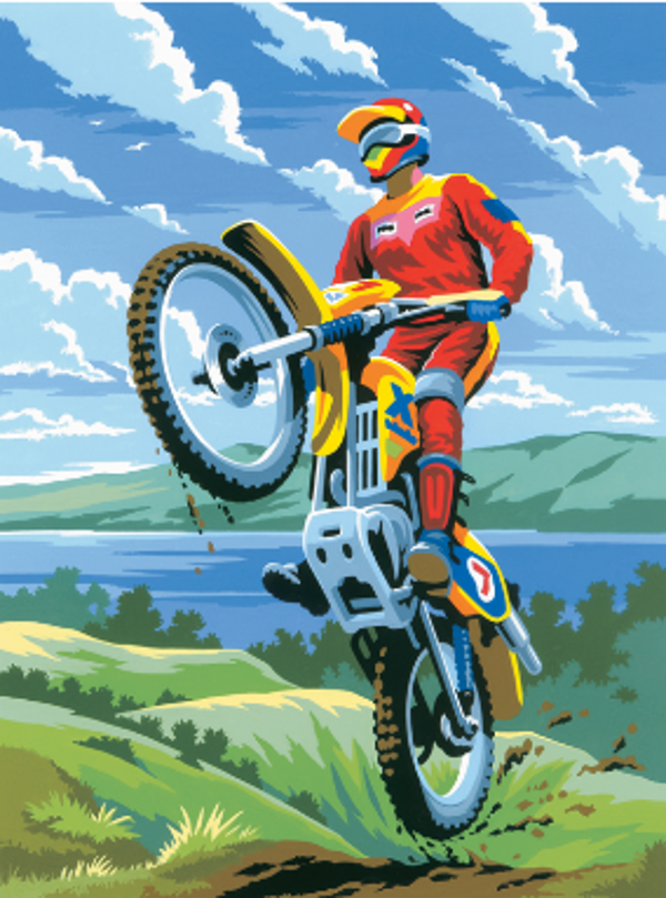 Schilderen op nummer motocross