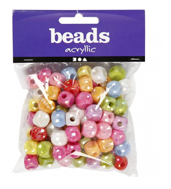Kralen 90st multicolor acryllic