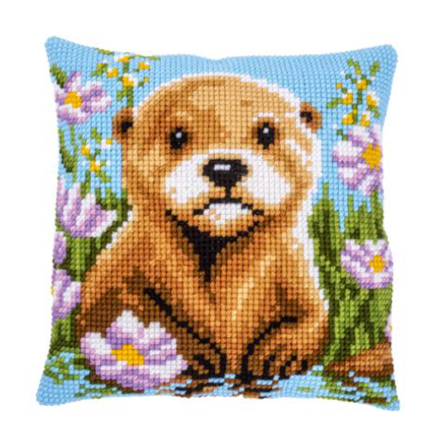 Kruissteekkussen kit Otter