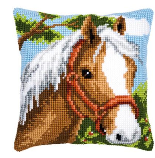 Kruissteekkussen kit Paard