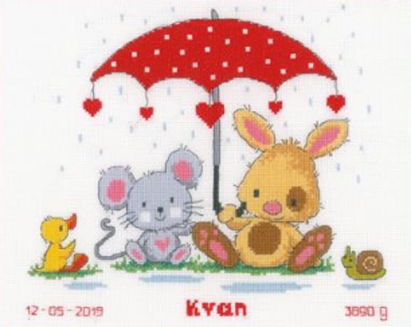 telpakket onder de paraplu