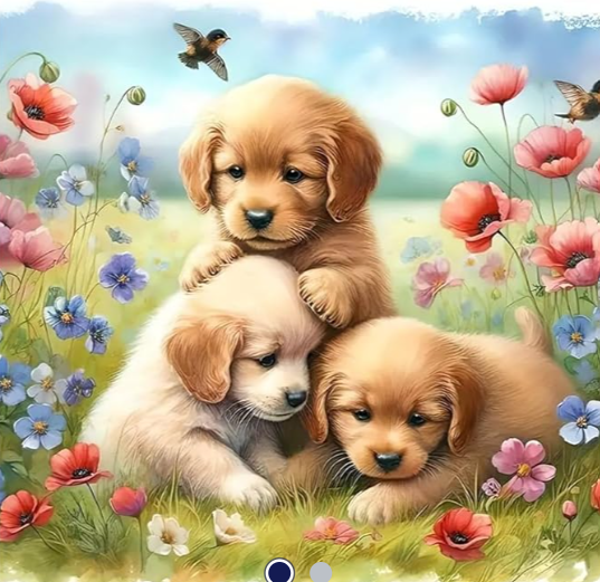 Diamond Painting -Canvas 30x20cm Puppys