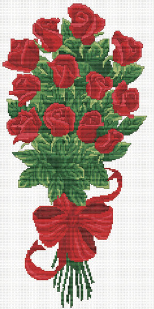 Borduurpakket rose bouquet