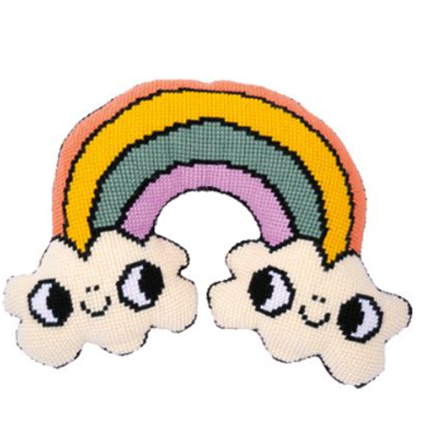 Kruissteekvormkussen kit met rug Eva M Regenboog