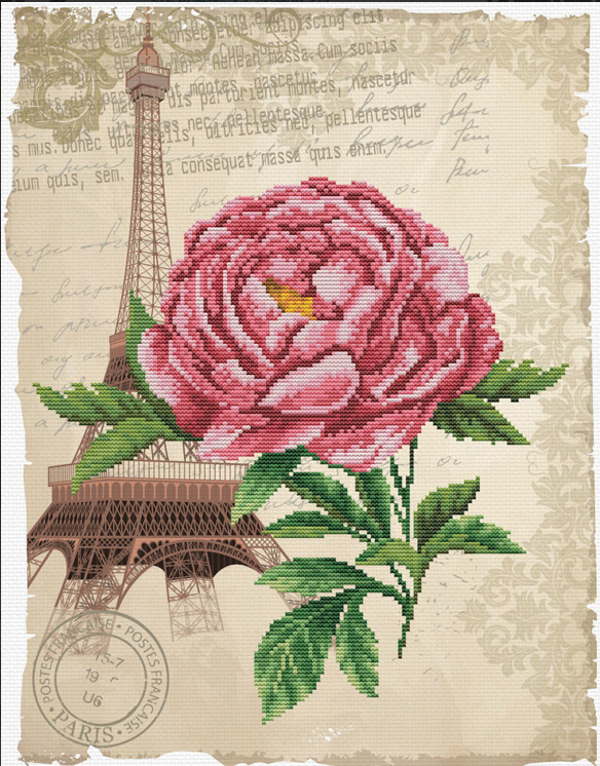 Borduurpakket Romantic rose