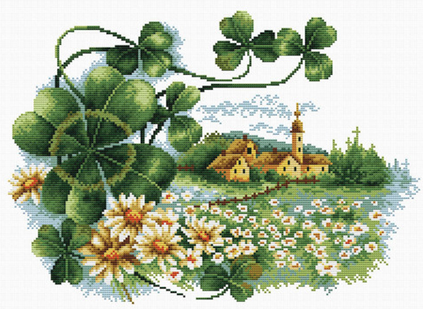 Borduurpakket scenery clover
