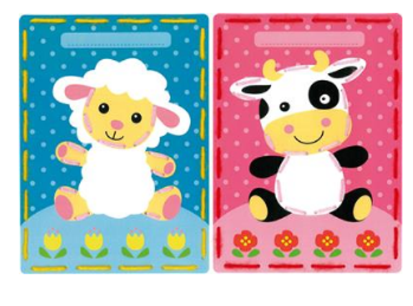 borduurkaart schaap en koe