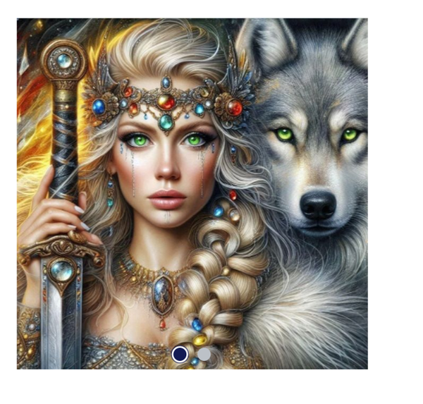 Diamond Painting -Canvas 50x40cm - Painting 45x35cm Warroir-Wolf