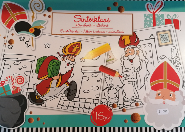 Kleurboek + stickers Sint