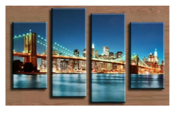 Diamond Painting 4 Frames Skyline 120x80cm