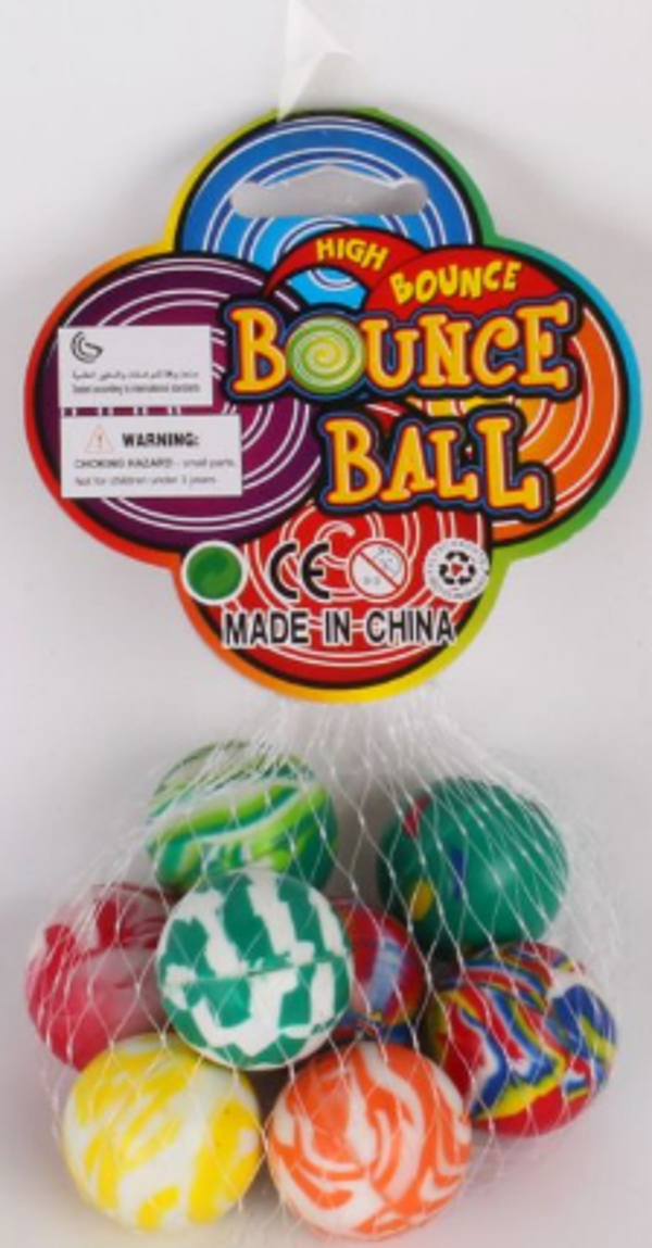 Stuiterballen in netje