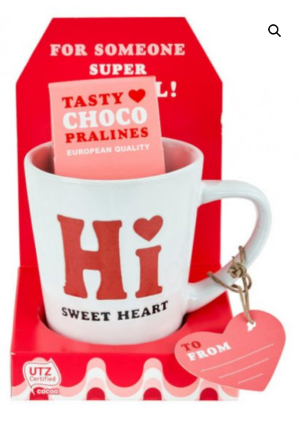 Verhaak mok met pralines Sweet heart