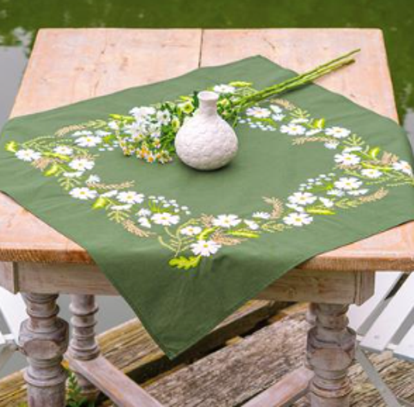 Tafelkleed kit Witte bloemen