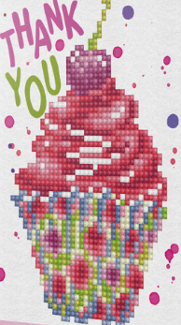 wenskaart cup cake thank you