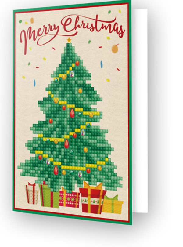 Kaart merry christmas tree