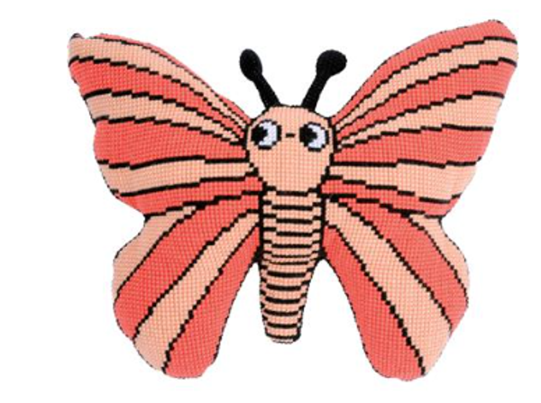 Kruissteekvormkussen kit met rug Eva M Vlinder