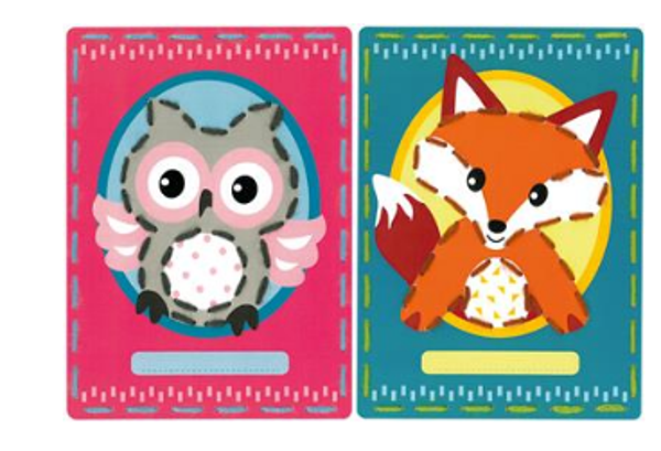 borduurkaart vos en uil