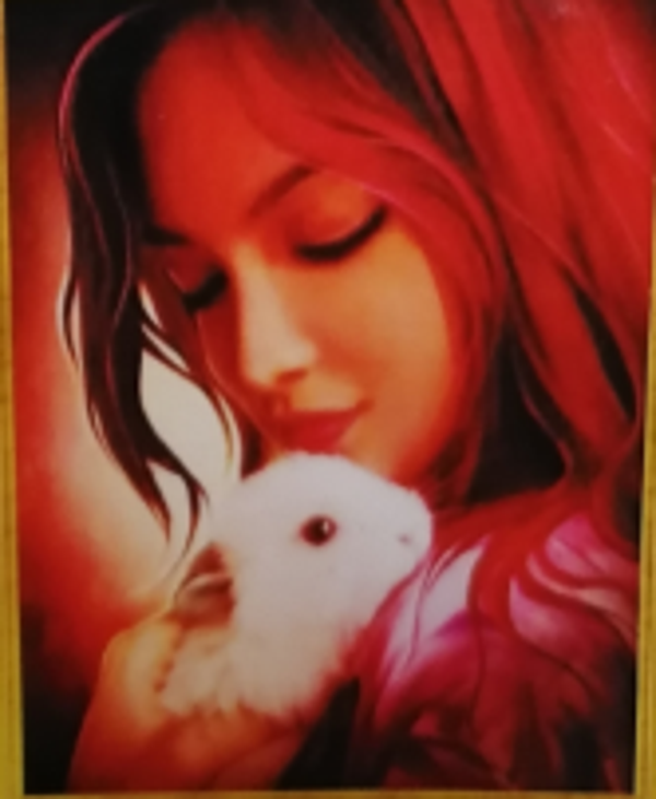 Vrouw met konijn