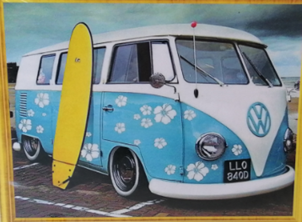 VW bus blauw